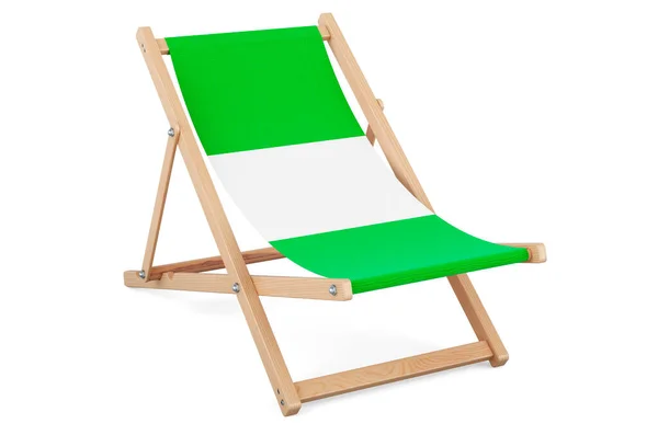 Deckchair Nigerian Flag Nigeria Vacation Tours Travel Packages Concept Rendering — Stockfoto