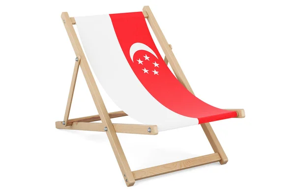 Deckchair Singaporean Flag Singapor Vacation Tours Travel Packages Concept Rendering — Stock Photo, Image