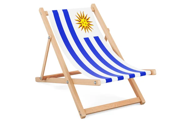 Fedélzeti Szék Uruguayi Zászlóval Uruguay Nyaralás Túrák Utazási Csomagok Koncepció — Stock Fotó