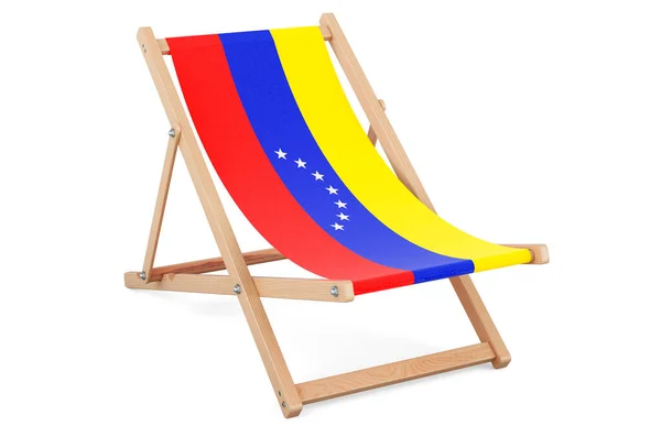 Cadeira Praia Com Bandeira Venezuelana Venezuela Férias Passeios Pacotes Viagem — Fotografia de Stock