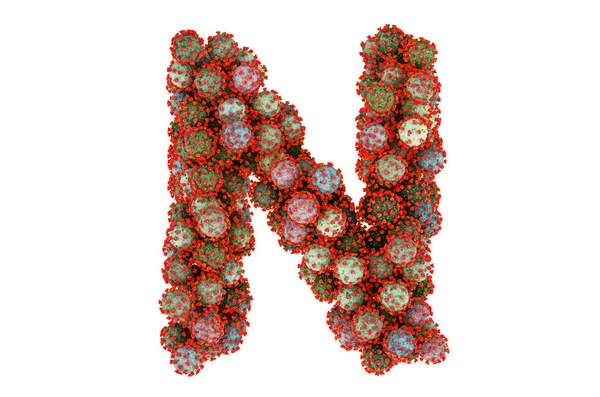 Letter Viruses Rendering Isolated White Background — Fotografia de Stock