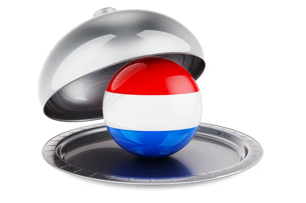 Restaurant Cloche Luxembourgish Flag Rendering Isolated White Background — Stock fotografie