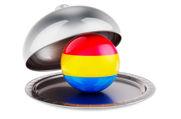 Restaurant Cloche Pansexual Flag Rendering Isolated White Background — Stockfoto