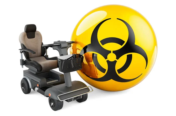 Biohazard Sign Indoor Powerchair Electric Wheelchair Rendering Isolated White Background —  Fotos de Stock