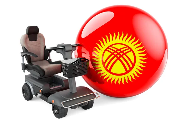 Kırgız Bayrağı Elektrikli Sandalye Elektrikli Sandalye Beyaz Arka Planda Boyutlu — Stok fotoğraf