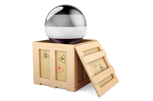 Wooden Box Parcel Asexuality Flag Rendering Isolated White Background — 스톡 사진