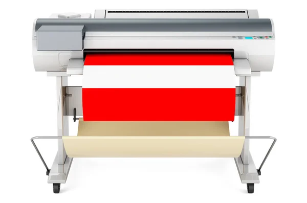 Wide Format Printer Plotter Austrian Flag Rendering Isolated White Background — ストック写真
