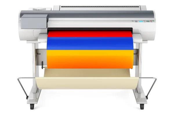 Wide Format Printer Plotter Armenian Flag Rendering Isolated White Background — Foto de Stock