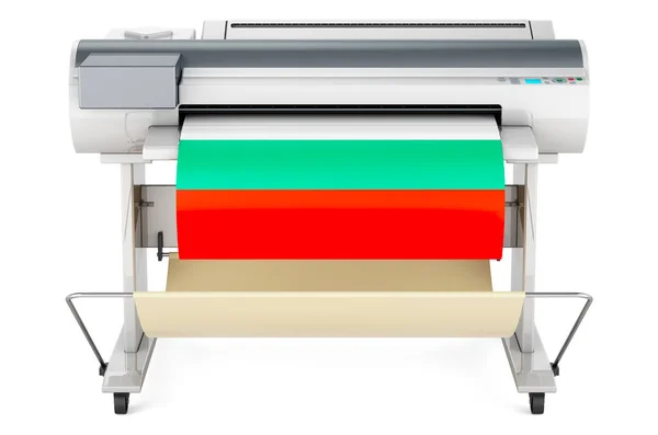 Wide Format Printer Plotter Bulgarian Flag Rendering Isolated White Background — Foto de Stock