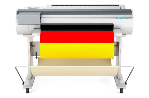 Wide Format Printer Plotter German Flag Rendering Isolated White Background — Foto de Stock