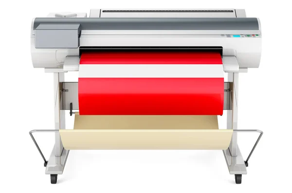 Wide Format Printer Plotter Latvian Flag Rendering Isolated White Background — Foto de Stock