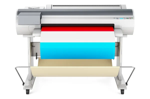 Wide Format Printer Plotter Luxembourgish Flag Rendering Isolated White Background — ストック写真