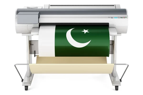 Wide Format Printer Plotter Pakistani Flag Rendering Isolated White Background — Stok fotoğraf