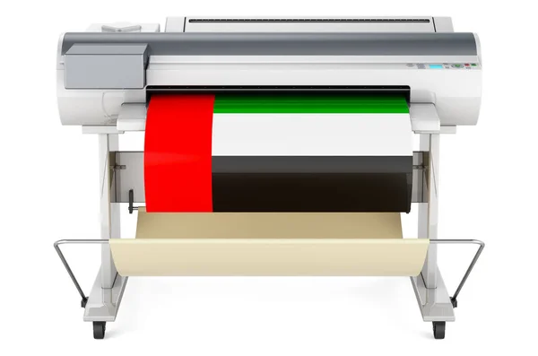 Wide Format Printer Plotter United Arab Emirates Flag Rendering Isolated — Foto de Stock
