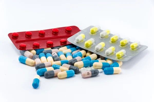 Colorfull pillen en tabletten — Stockfoto