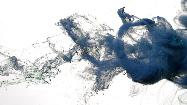 Γκρι Μπλε Μελάνι Υδατογραφίας Νερό Λευκό Φόντο Γκρι Μπλε Σύννεφο — Φωτογραφία Αρχείου