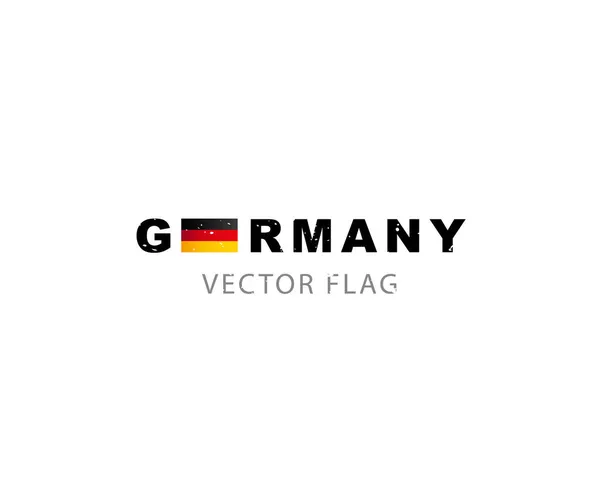 Flaga Niemiec Jest Reprezentowana Literą Słowie Niemcy Ilustracja Wektora Odizolowana — Wektor stockowy