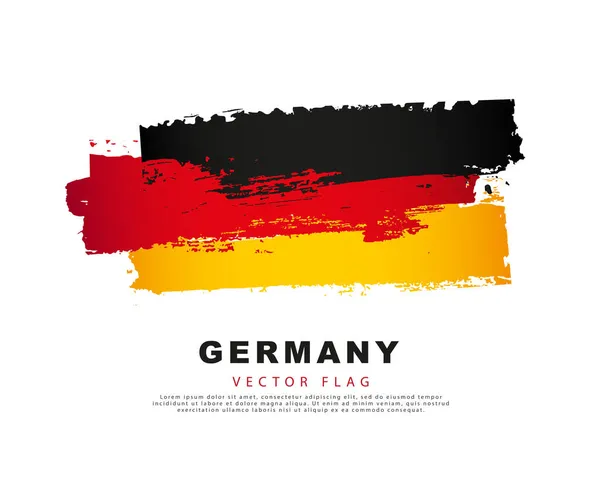 Németország Zászlója Fekete Piros Sárga Kézzel Rajzolt Ecsetvonások Vektor Illusztráció — Stock Vector