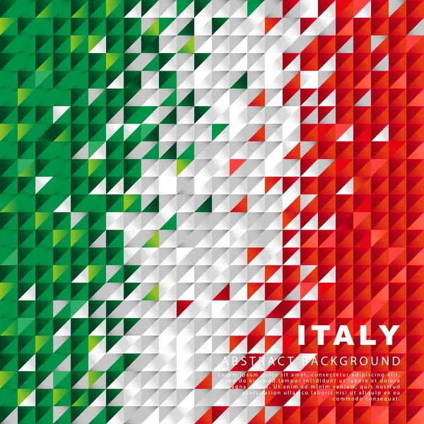 イタリア国旗 イタリア国旗のカラフルな緑 赤の縞模様の形をした小さな三角形の抽象的な背景 ベクターイラスト — ストックベクタ