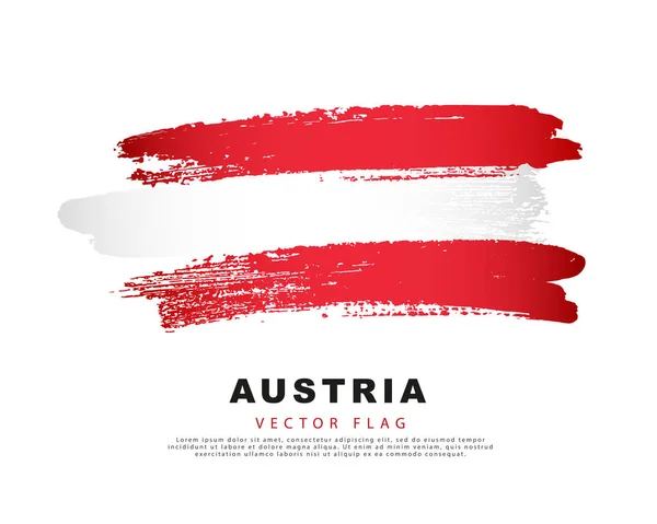 Σημαία Αυστρίας Χειροποίητες Κόκκινες Και Λευκές Πινελιές Εικονογράφηση Διανύσματος Απομονωμένη — Διανυσματικό Αρχείο