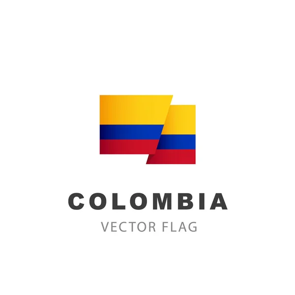 Colombia Vlag Vector Illustratie Geïsoleerd Witte Achtergrond Colombiaanse Vlag Kleurrijk — Stockvector