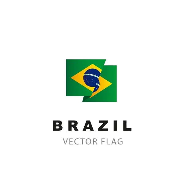 Brazil Flag Vector Illustration Isolated White Background Brazilian Flag Colorful — Stock Vector