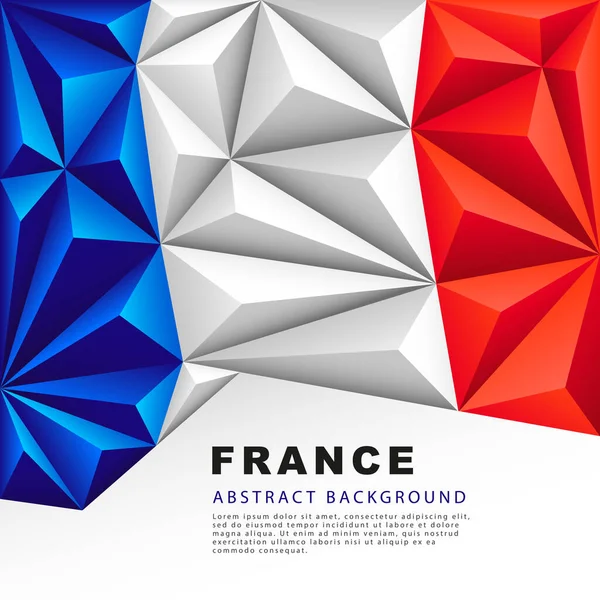 Bandera Poligonal Francia Ilustración Vectorial Fondo Abstracto Forma Coloridas Rayas — Archivo Imágenes Vectoriales