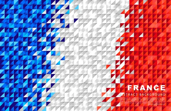 Frankrikes Flagga Abstrakt Bakgrund Små Trianglar Form Färgglada Blå Vita — Stock vektor