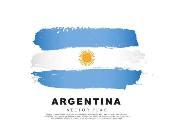 Аргентинський Прапор Руки Малювали Сині Білі Мазки Пензля Візуальне Зображення — стоковий вектор