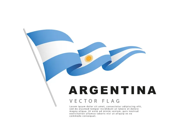 아르헨티나 의기기는 바람에 깃대와 전신주에 일러스트는 바탕에 분리되어 아르헨티나의 — 스톡 벡터
