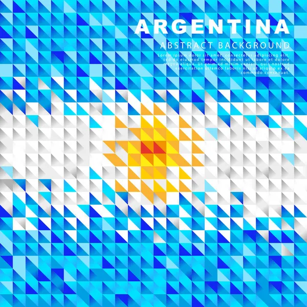 アルゼンチン国旗 アルゼンチン国旗のカラフルな青と白の縞模様の形をした小さな三角形の抽象的な正方形の背景 ベクターイラスト — ストックベクタ