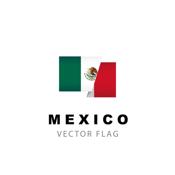 Drapeau Mexique Illustration Vectorielle Isolée Sur Fond Blanc Drapeau Mexicain — Image vectorielle