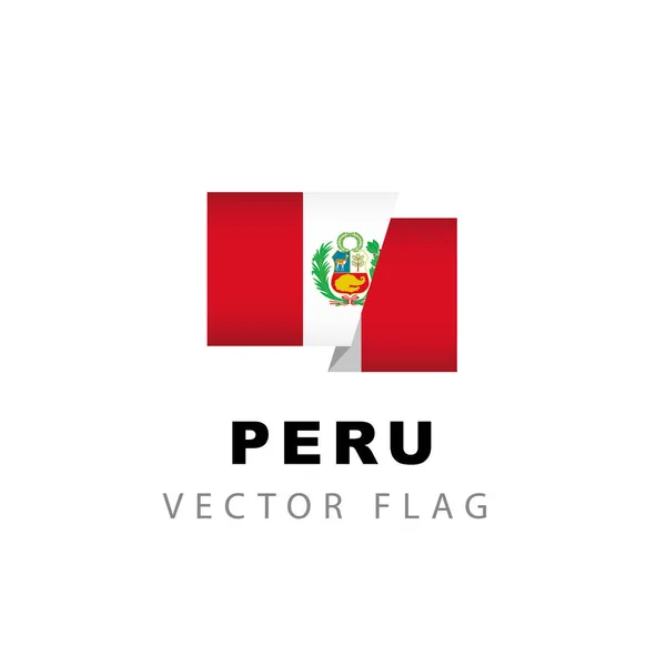 Peru Flagga Vektor Illustration Isolerad Vit Bakgrund Peruansk Flagga Färgglada — Stock vektor