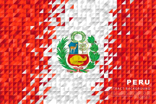 Bandeira Peru Fundo Abstrato Pequenos Triângulos Forma Listras Vermelhas Brancas — Vetor de Stock