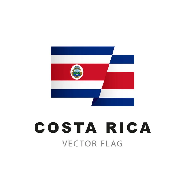Bandera Costa Rica Ilustración Vectorial Aislada Sobre Fondo Blanco Bandera — Archivo Imágenes Vectoriales