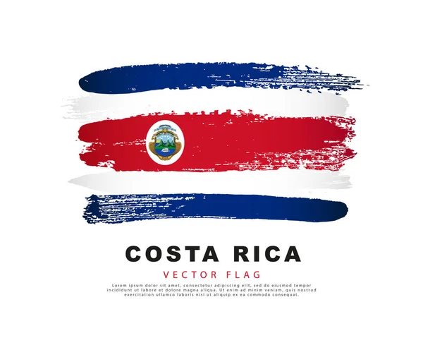 Costa Rica Flag Freehand Blue White Red Brush Strokes Vector — Stock Vector