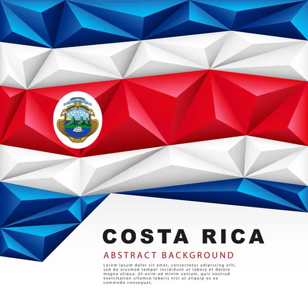 Bandera Poligonal Costa Rica Ilustración Vectorial Fondo Abstracto Forma Coloridas — Archivo Imágenes Vectoriales