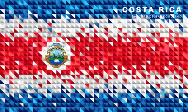 Kostarická Vlajka Abstraktní Pozadí Malých Trojúhelníků Podobě Barevných Modrých Červených — Stockový vektor