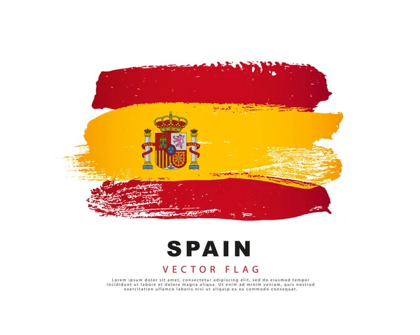 Bandera España Pinceladas Rojas Amarillas Dibujadas Mano Ilustración Vectorial Aislada — Archivo Imágenes Vectoriales