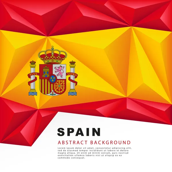 Іспанський Багатокутний Прапор Векторна Ілюстрація Абстрактне Тло Вигляді Барвистих Червоних — стоковий вектор