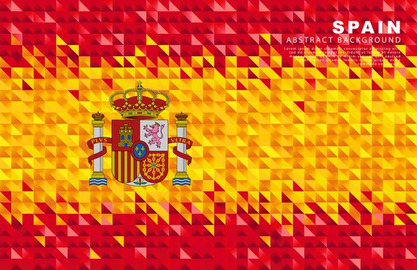 Σημαία Ισπανίας Αφηρημένο Φόντο Μικρών Τριγώνων Μορφή Πολύχρωμων Κόκκινων Και — Διανυσματικό Αρχείο