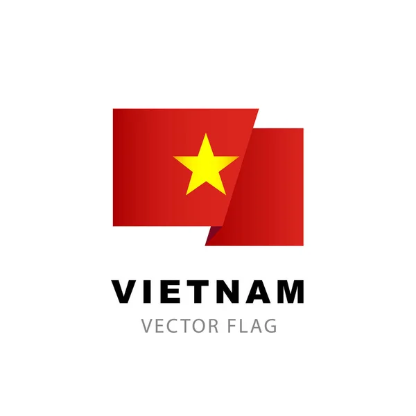 Vietnamská Vlajka Vektorová Ilustrace Izolovaná Bílém Pozadí Vietnamská Vlajka Barevné — Stockový vektor