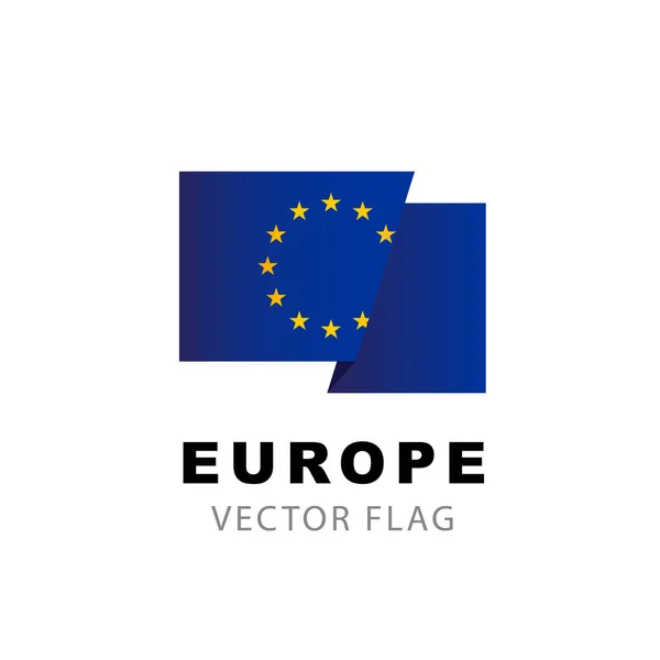 Drapeau Europe Illustration Vectorielle Isolée Sur Fond Blanc Logo Coloré — Image vectorielle