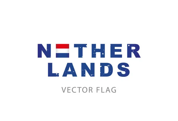 Флаг Нидерландов Представлен Буквой Слове Netherlands Векторная Иллюстрация Изолирована Белом — стоковый вектор