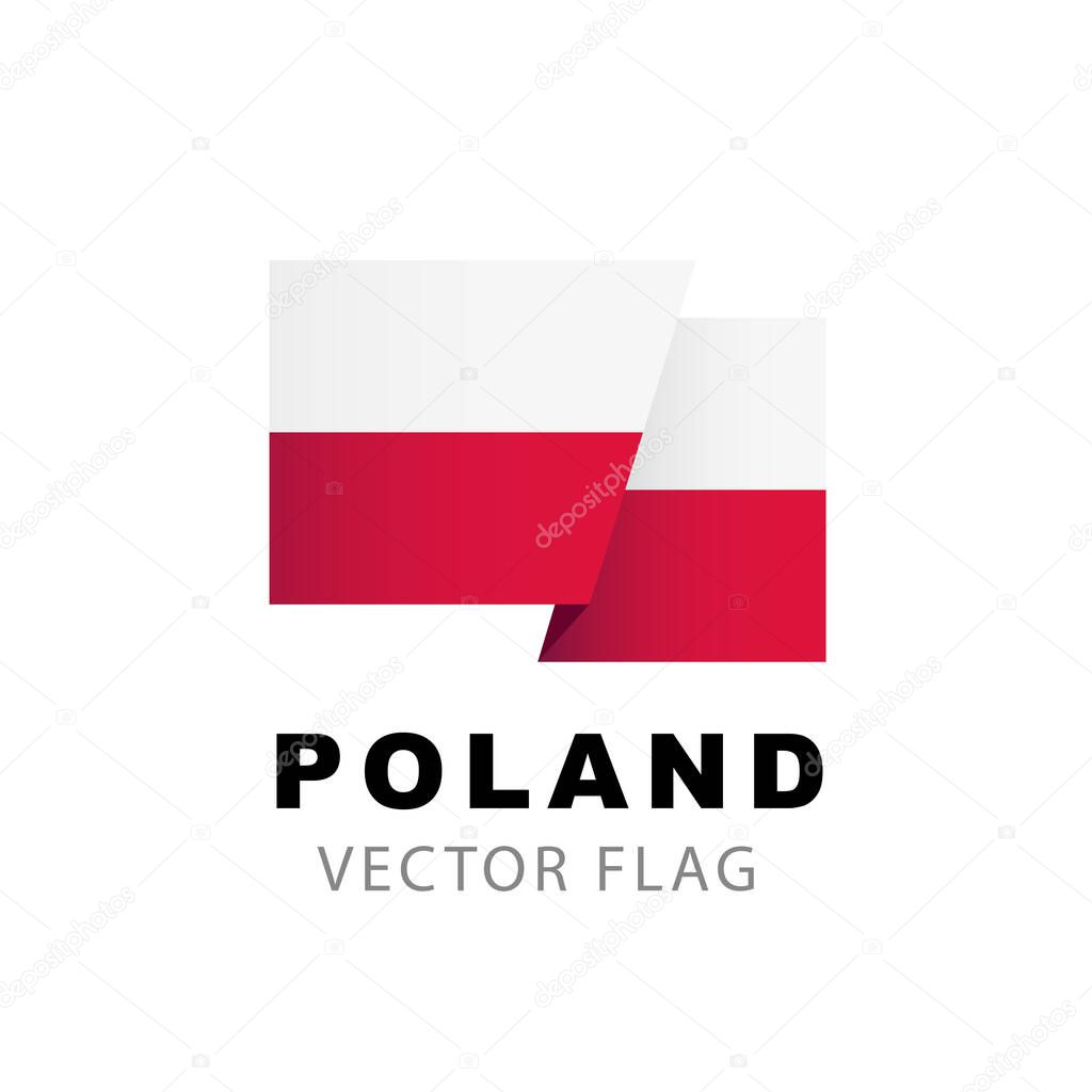 Poland flag. Vector illustration isolated on white background. Polish flag colorful logo.
