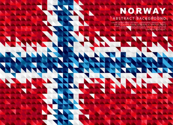 Флаг Норвегии Абстрактный Фон Маленьких Цветных Красных Белых Синих Треугольников — стоковый вектор