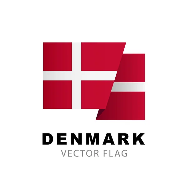 Bandera Dinamarca Ilustración Vectorial Aislada Sobre Fondo Blanco Bandera Danesa — Archivo Imágenes Vectoriales