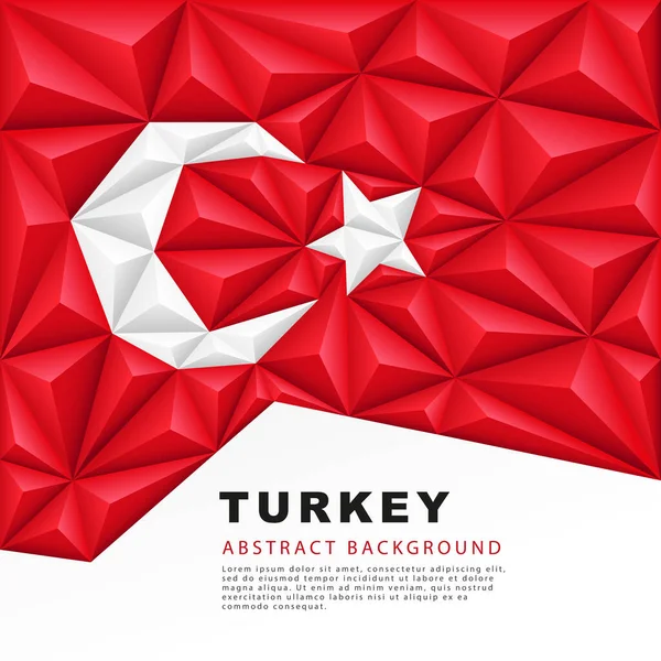 Turkiet Polygonal Flagga Vektorillustration Abstrakt Bakgrund Form Färgglada Röda Och — Stock vektor