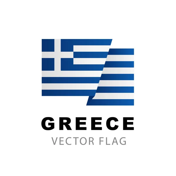 Bandiera Della Grecia Illustrazione Vettoriale Isolata Sfondo Bianco Colorato Logo — Vettoriale Stock