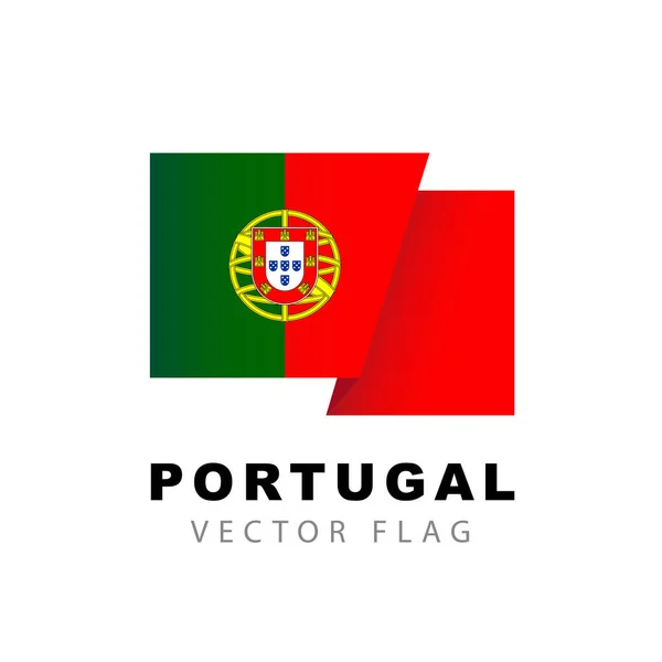 Vlag Van Portugal Vector Illustratie Geïsoleerd Witte Achtergrond Kleurrijk Portugees — Stockvector